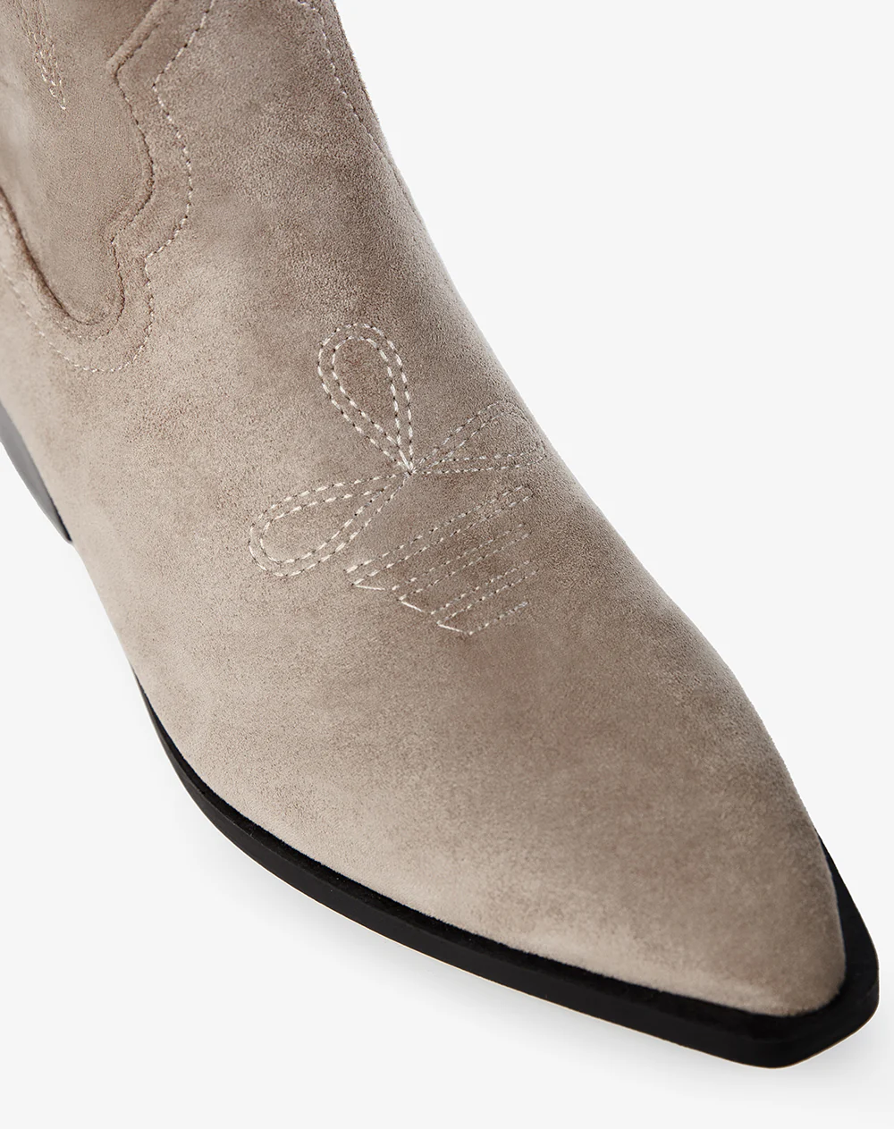 Botas caña alta tipo cowboy beige mujer - Image 3