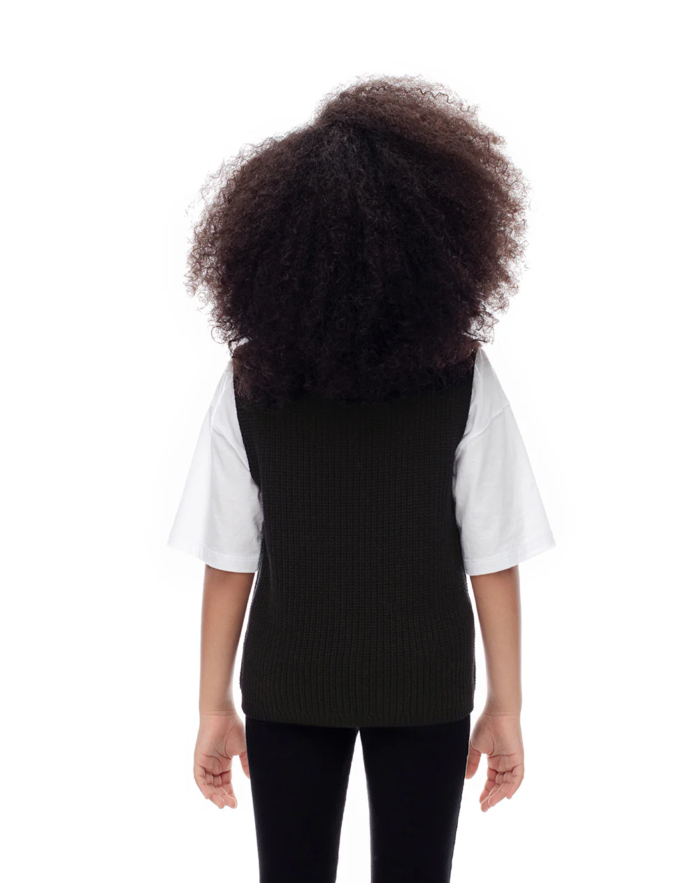 Chaleco oversize tejido negro niña - Image 2