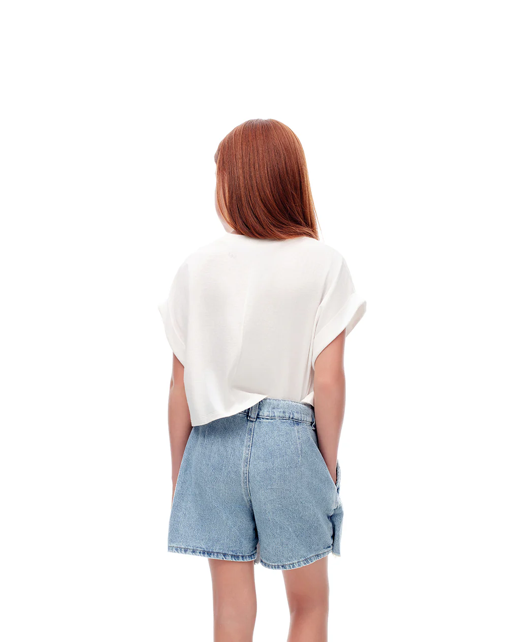 Falda short denim índigo medio niña - Image 2