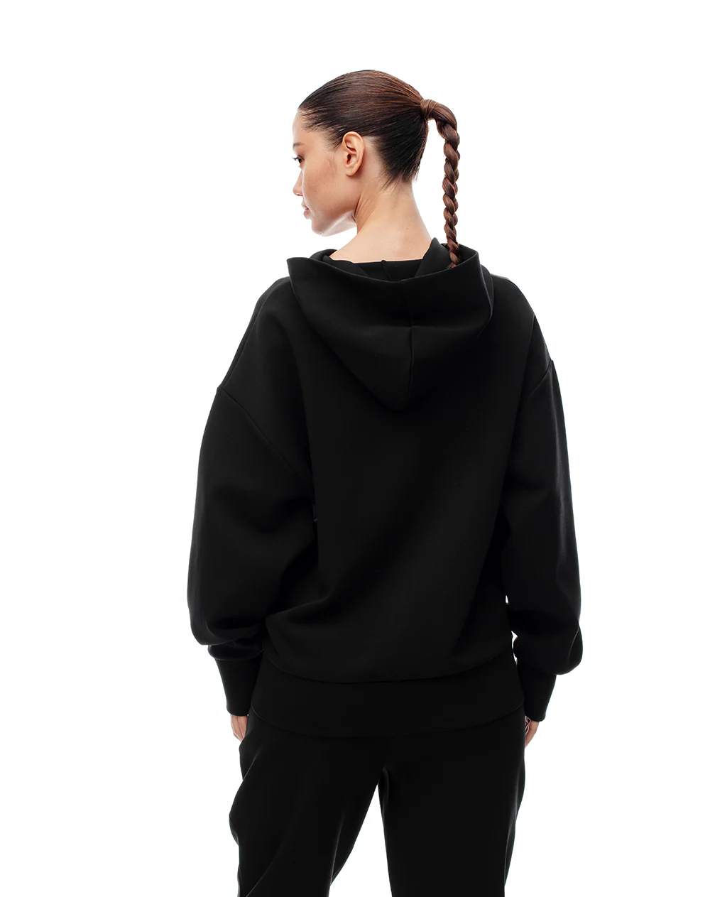 Buzo relax tipo hoddie negro mujer - Image 3