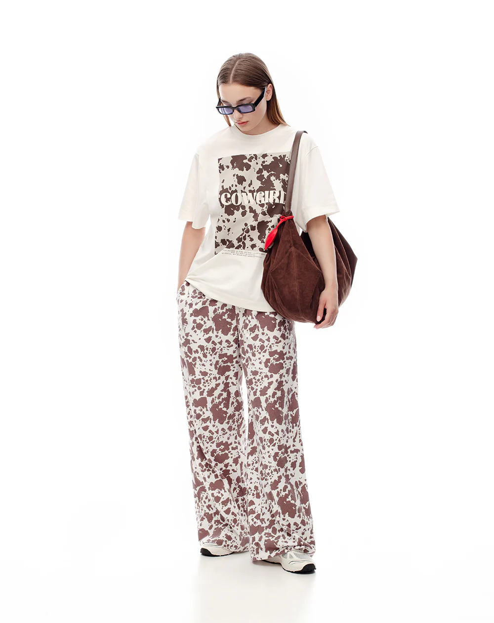 Pantalón relax tiro medio algodón print mujer - Image 2