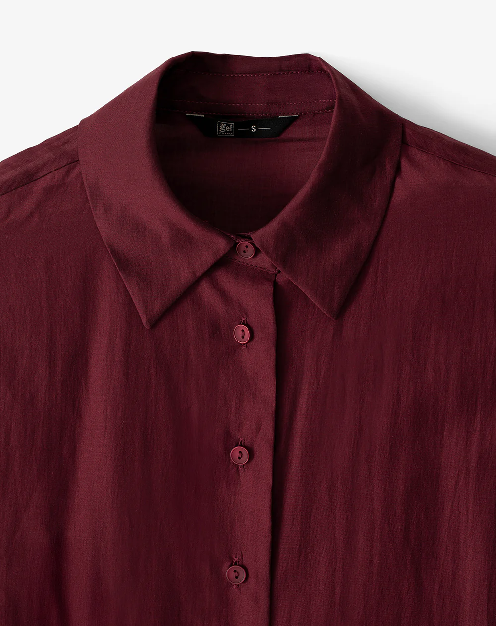 Camisa manga larga oversize vinotinto mujer - Image 6