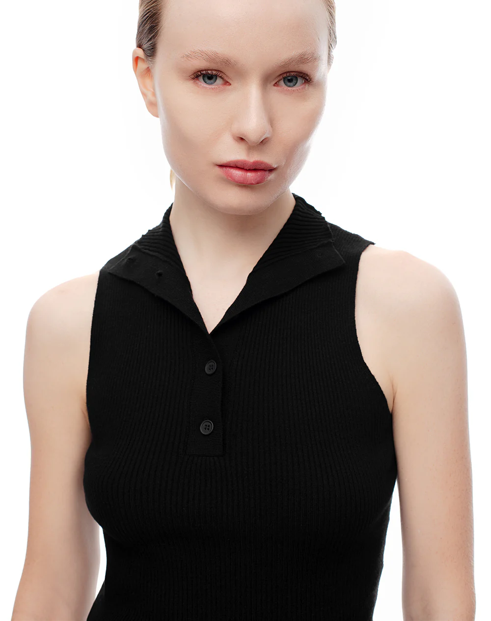 Camiseta esqueleto slim tejido de punto negra mujer - Image 4