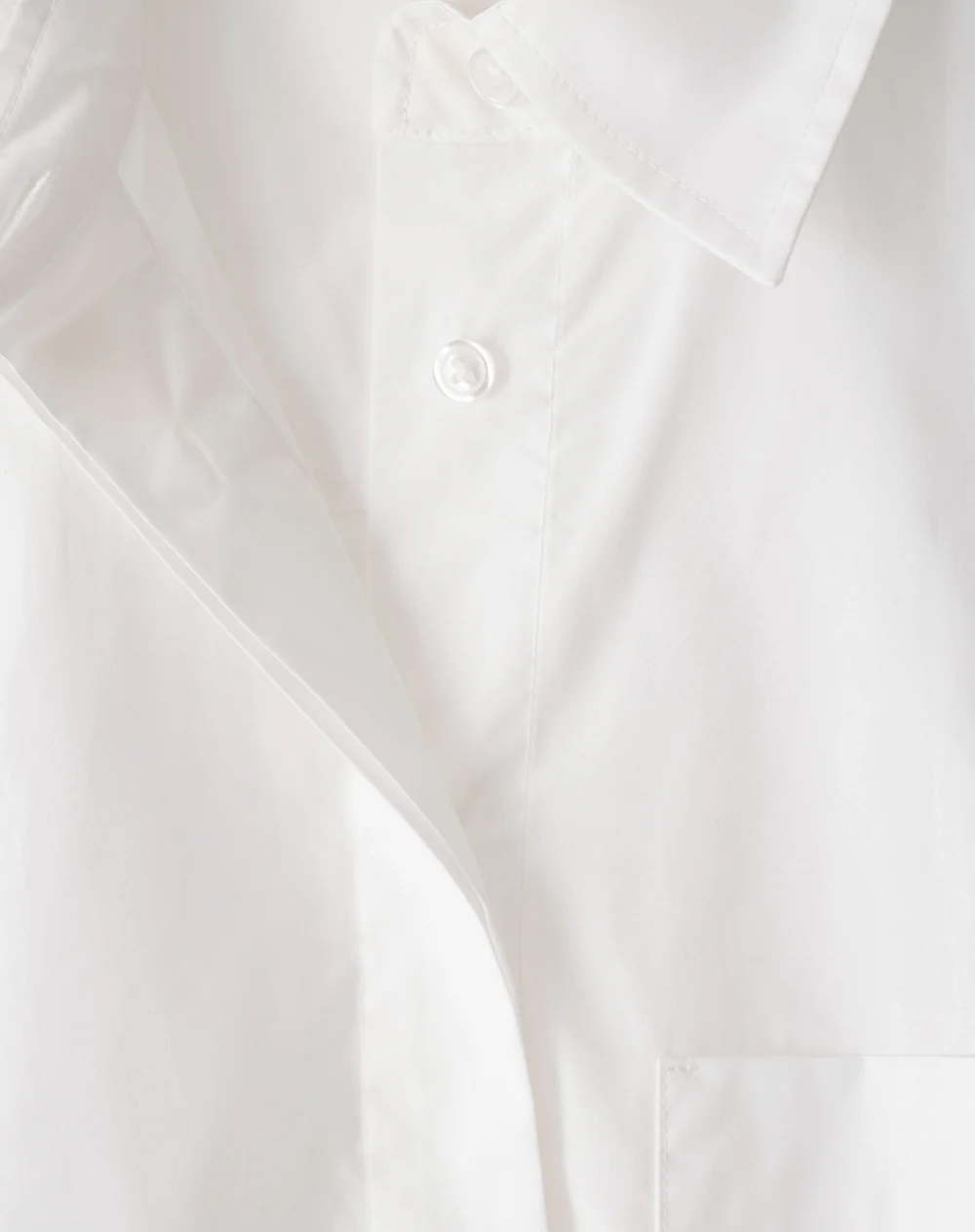 Camisa manga corta oversize algodón blanca mujer - Image 6