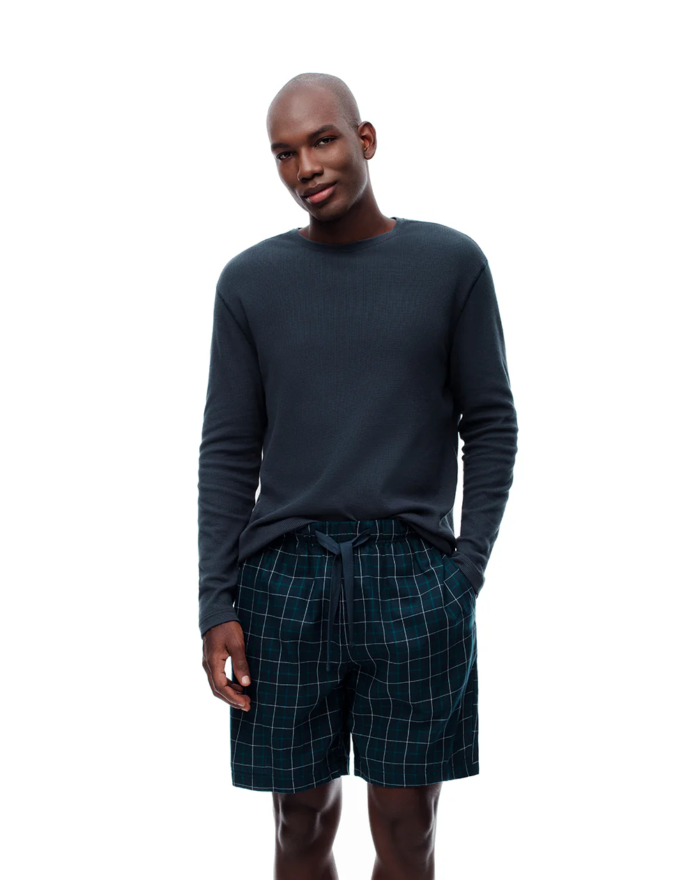 Bermuda de pijama algodón cuadros hombre