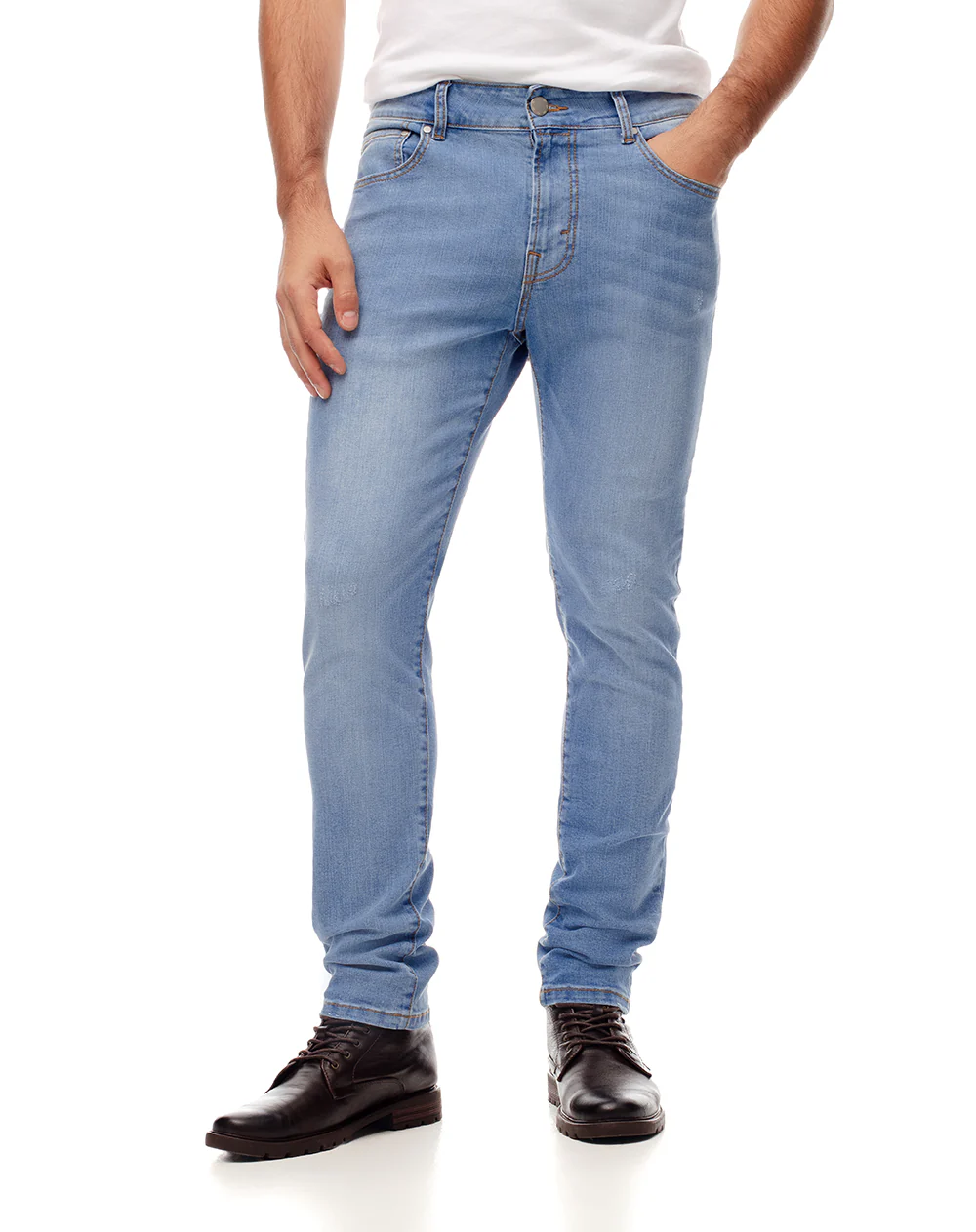 Jean skinny fit índigo claro hombre - Image 3