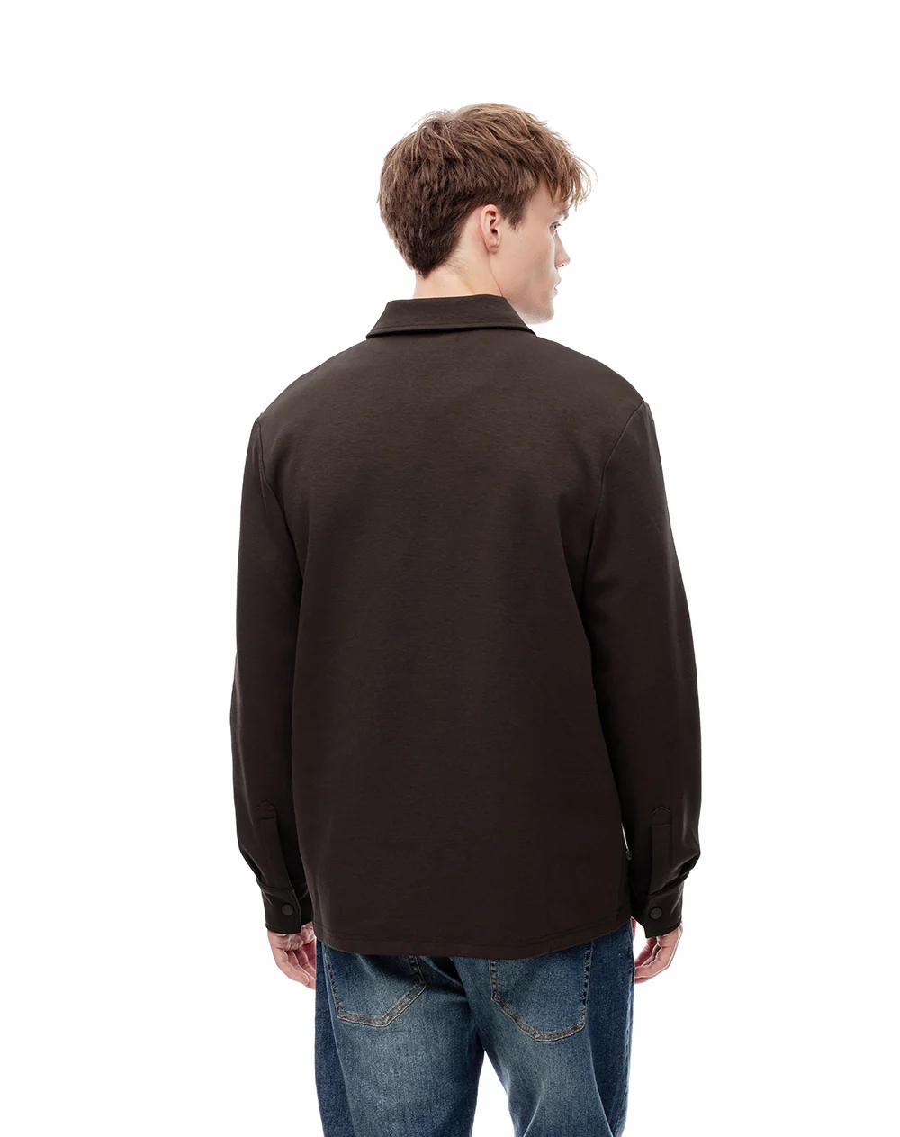 Chaqueta overshirt chocolate hombre - Image 3