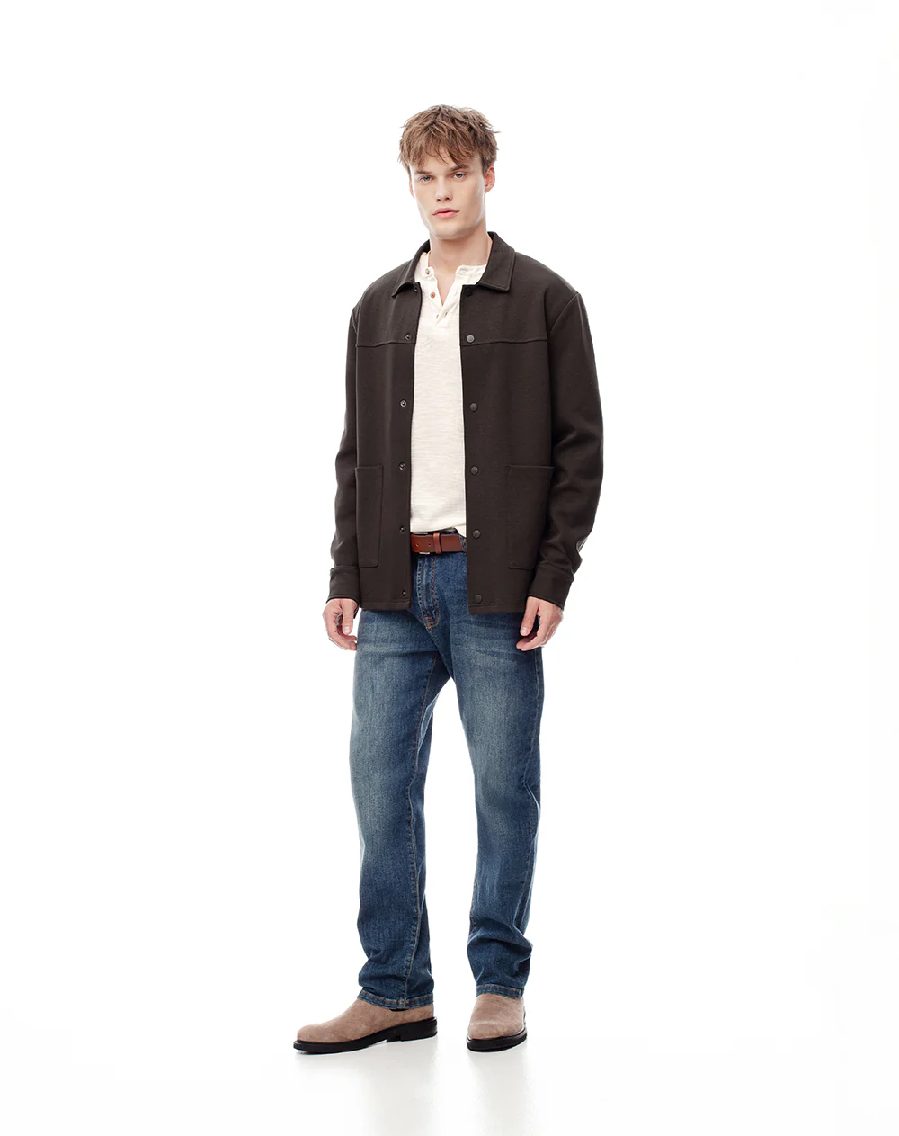 Chaqueta overshirt chocolate hombre - Image 5