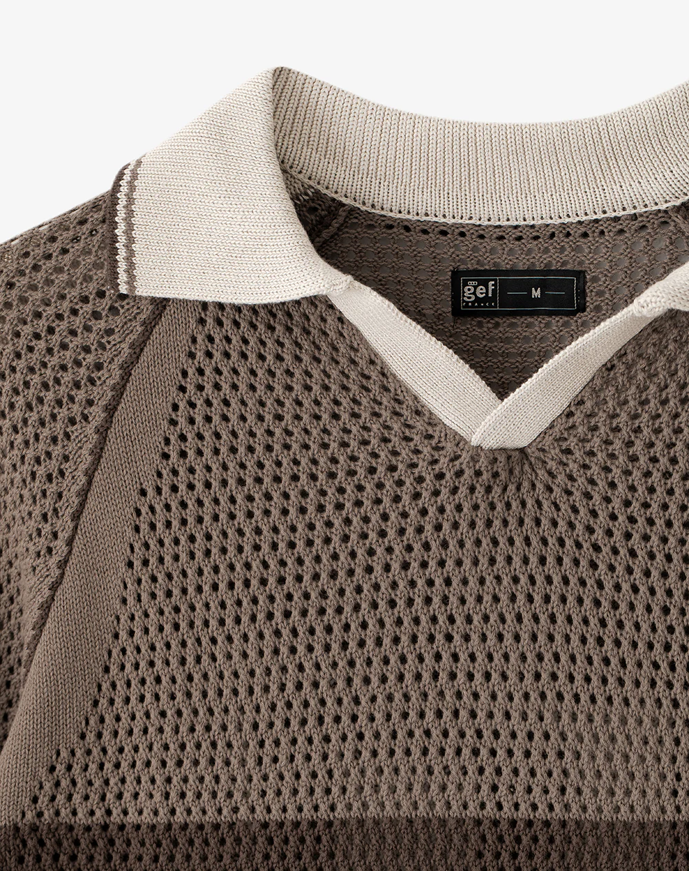 Polo regular tejida algodón café hombre - Image 7