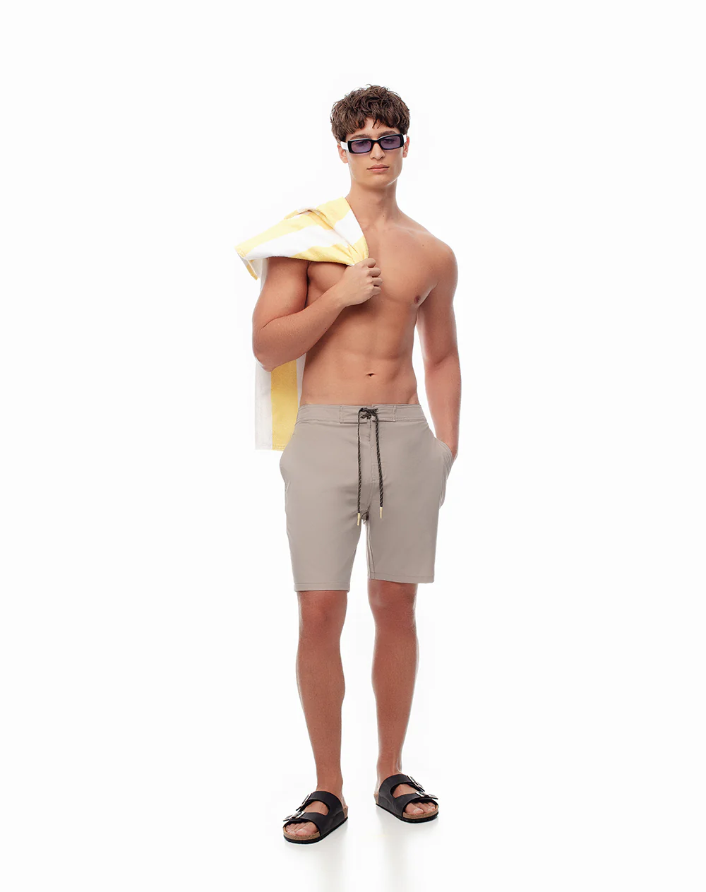 Pantaloneta de baño taupe hombre - Image 3