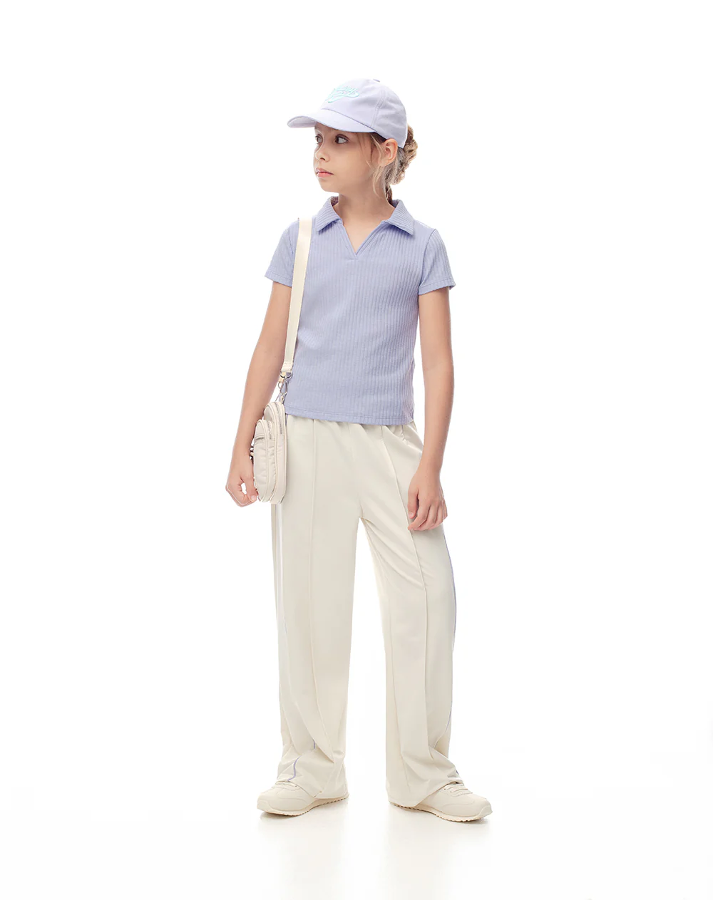 Polo slim tejido de punto lavanda niña - Image 3