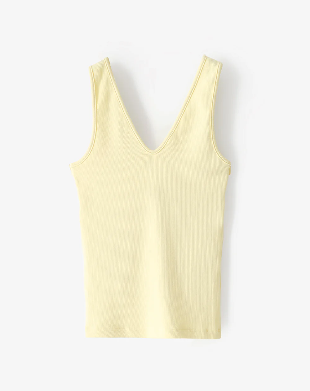 Camiseta manga sisa slim rib algodón amarilla mujer - Image 5