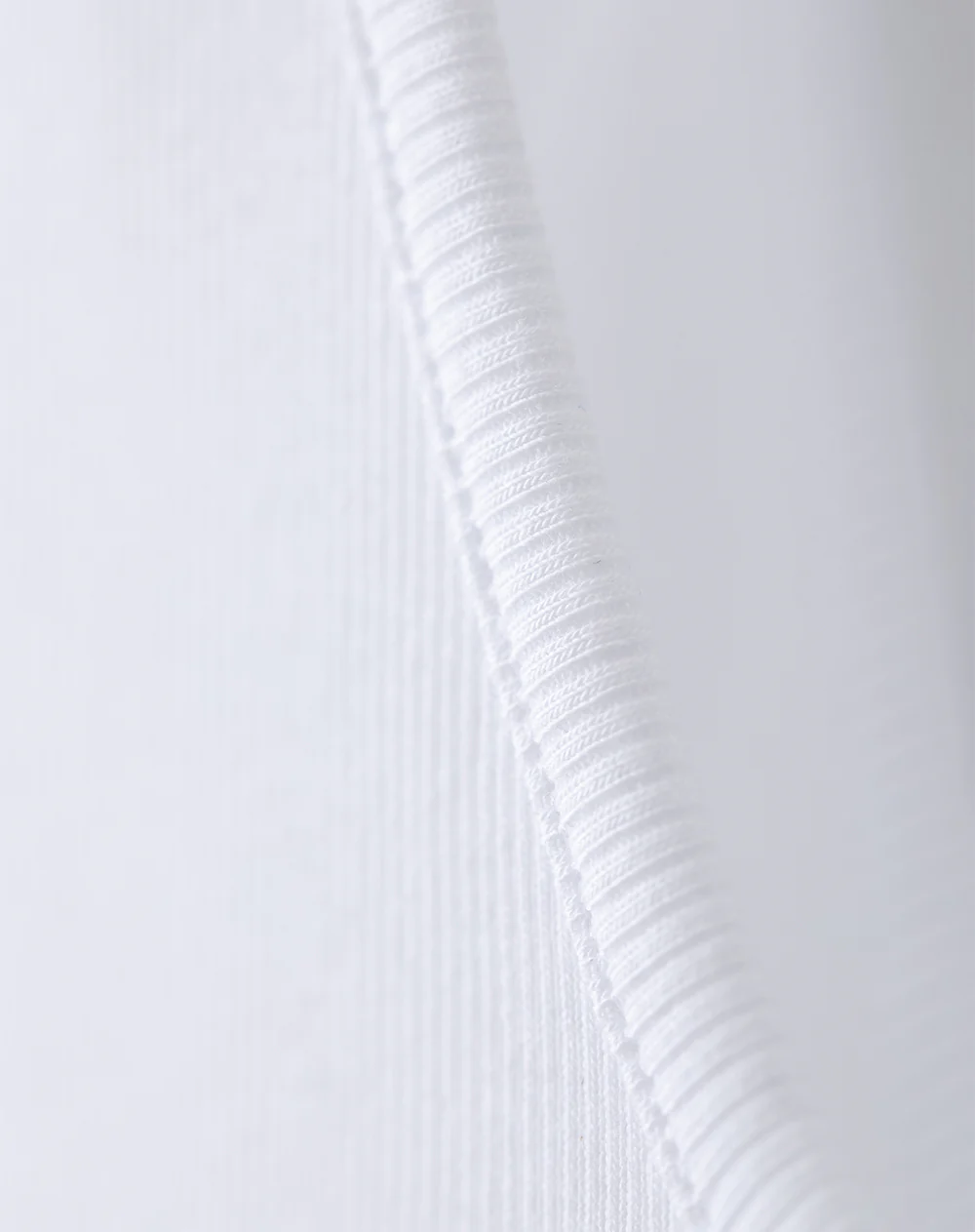 Camiseta manga sisa slim rib algodón blanca mujer - Image 6