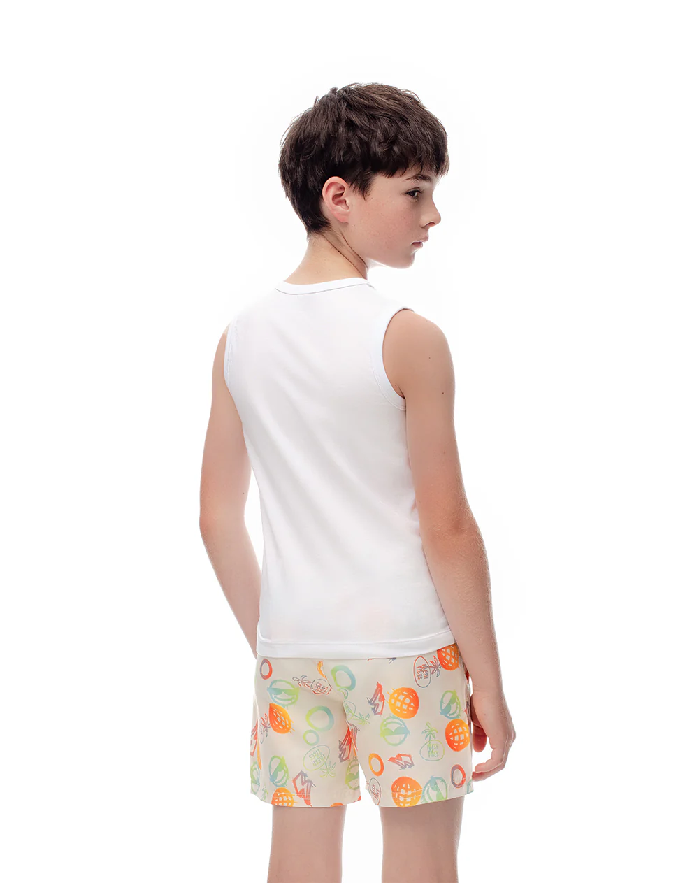 Camisilla algodón blanca estampada niño - Image 2