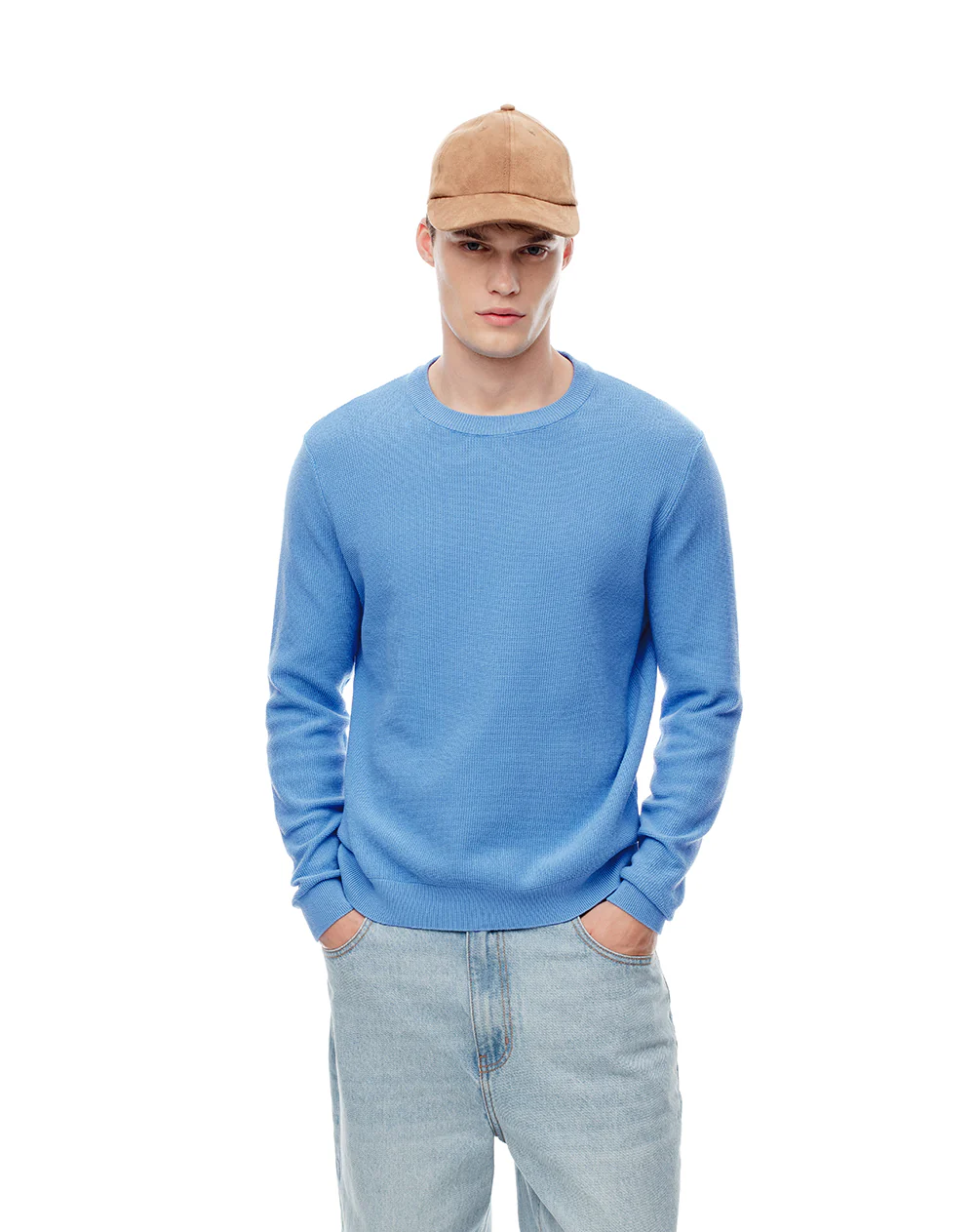 Buzo regular tejido algodón azul hombre - Image 3