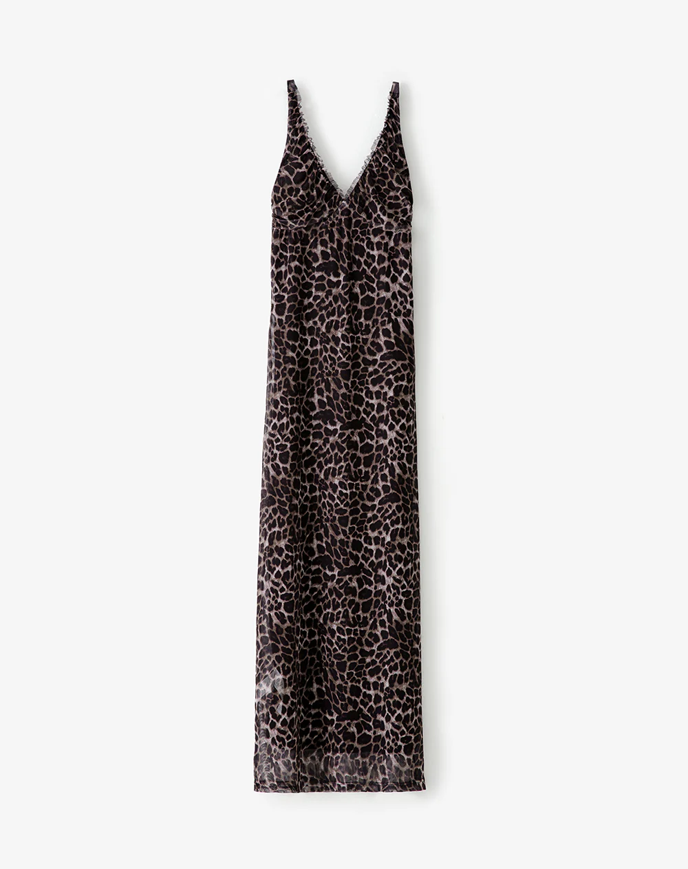 Vestido largo tull con forro print mujer - Image 5