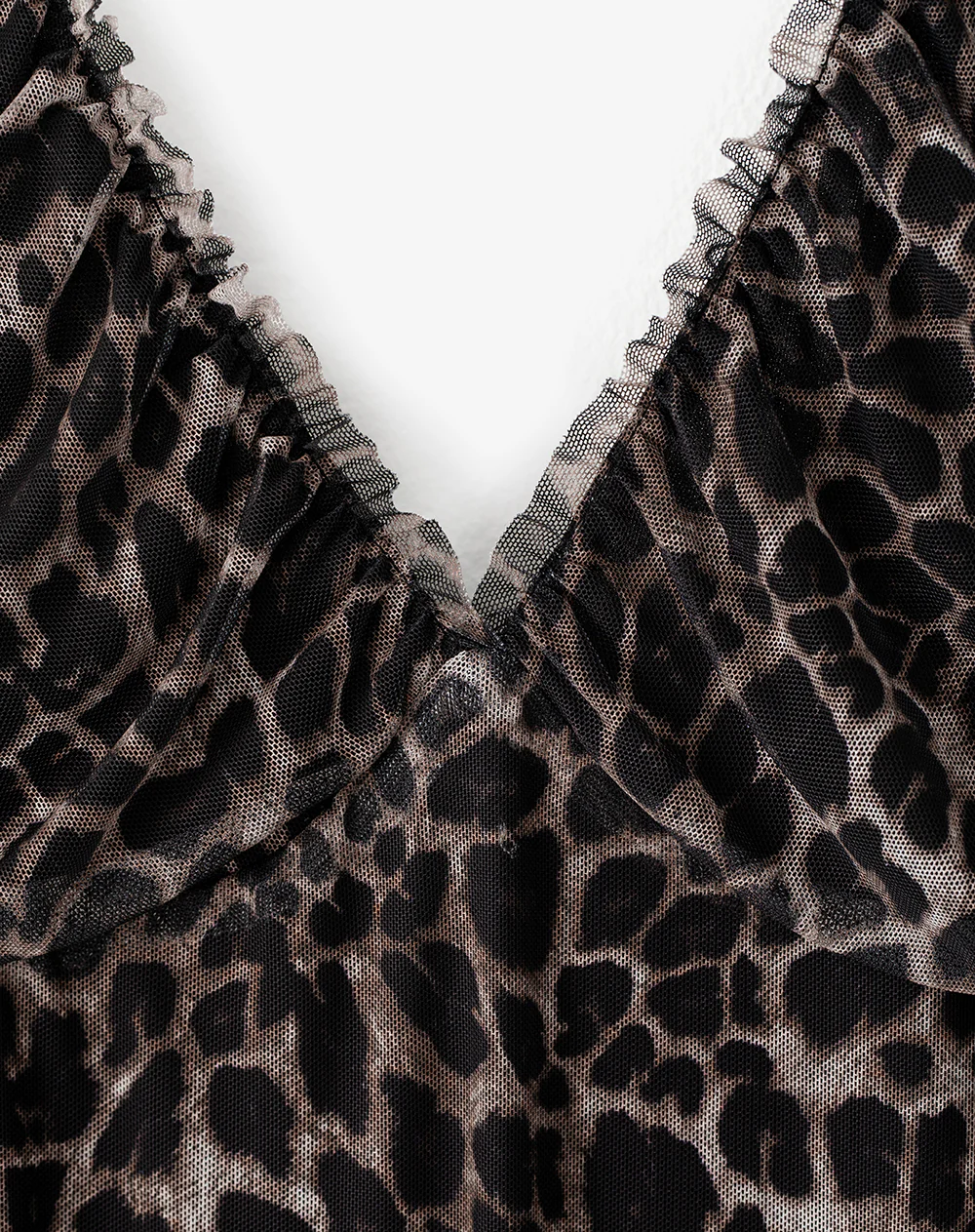 Vestido largo tull con forro print mujer - Image 6