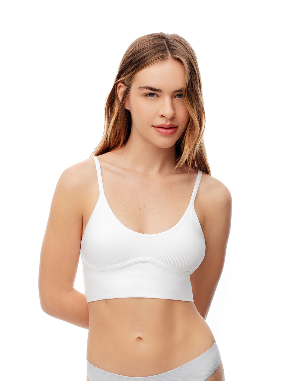 Top soporte medio seamless blanco