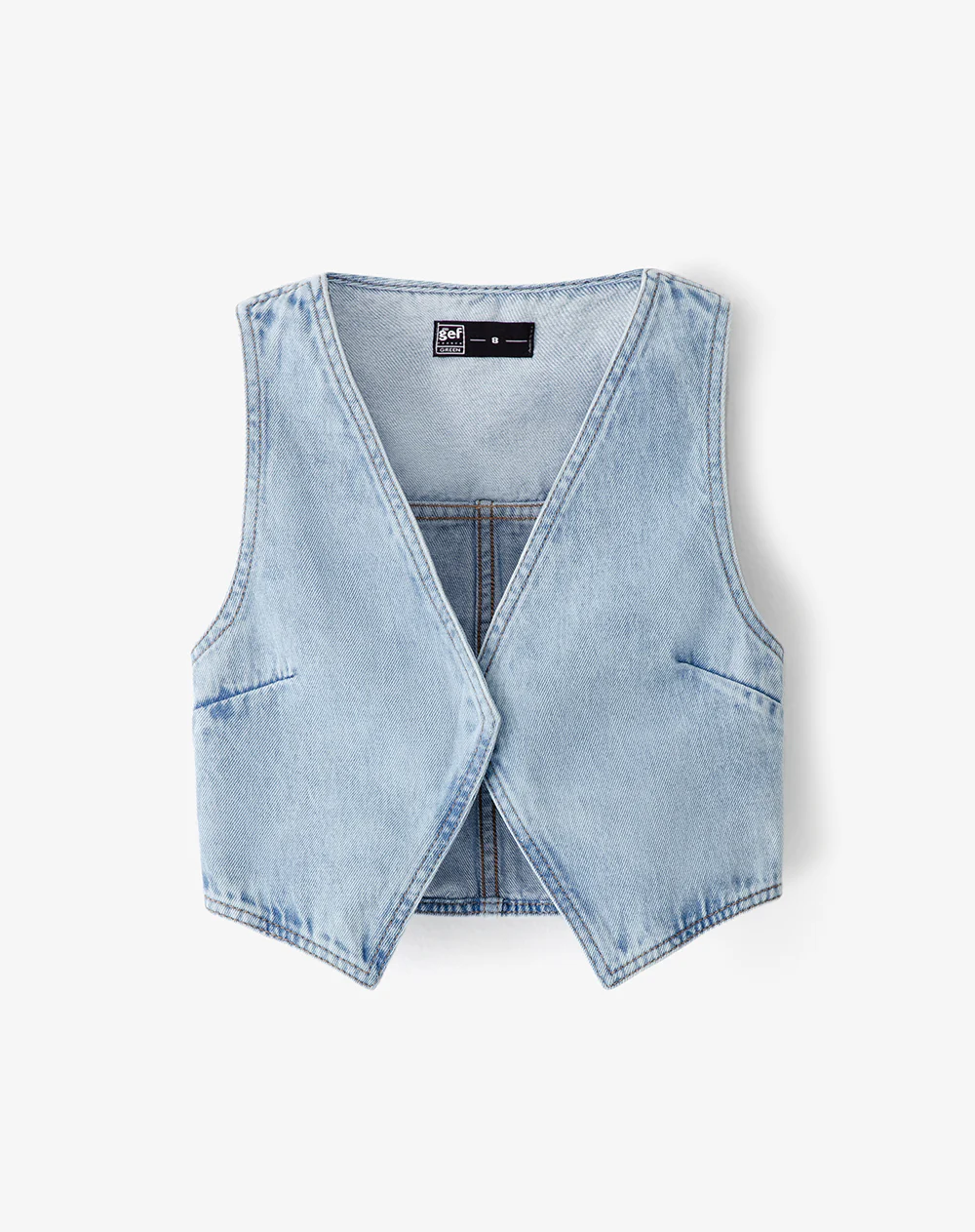 Chaleco denim regular índigo medio niña - Image 5