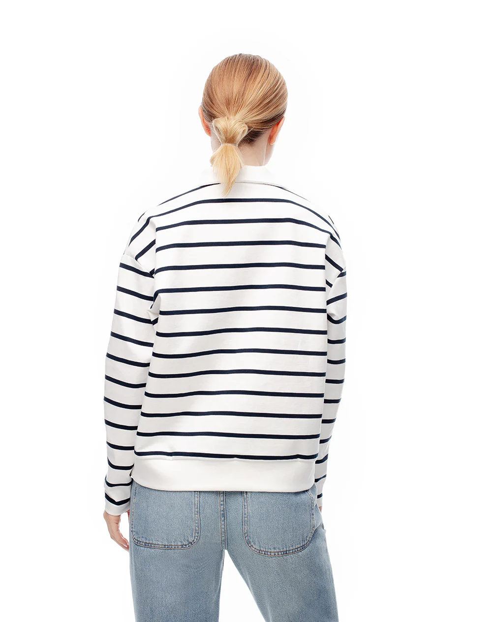 Camibuzo tipo polo oversize rayas mujer - Image 2