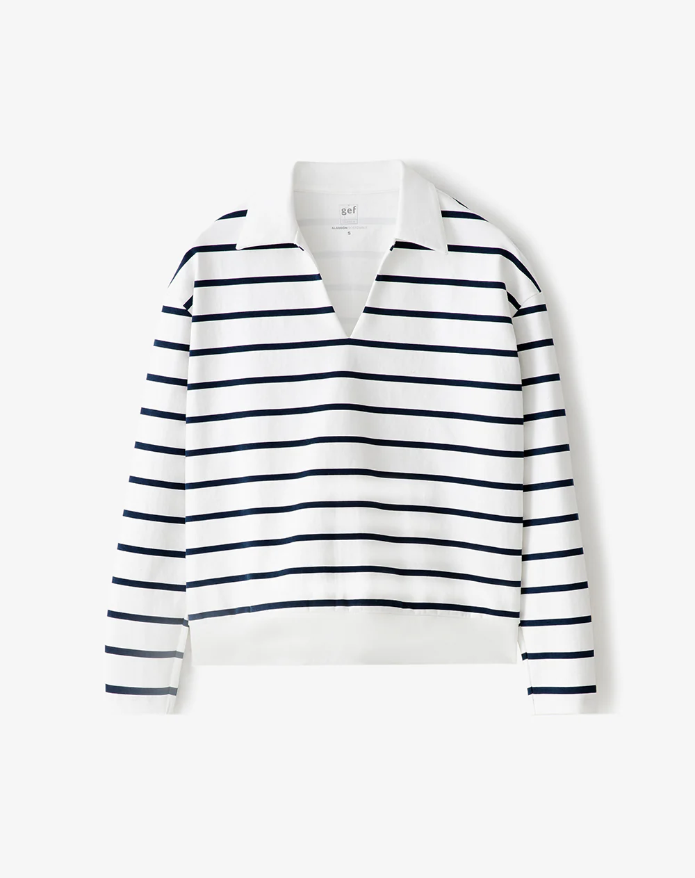 Camibuzo tipo polo oversize rayas mujer - Image 6