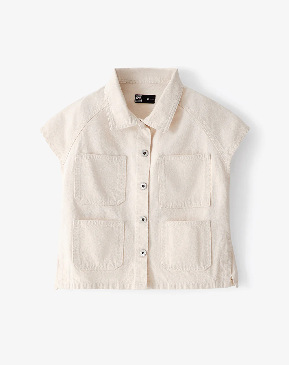 Chaleco oversize algodón crema niña - Image 5