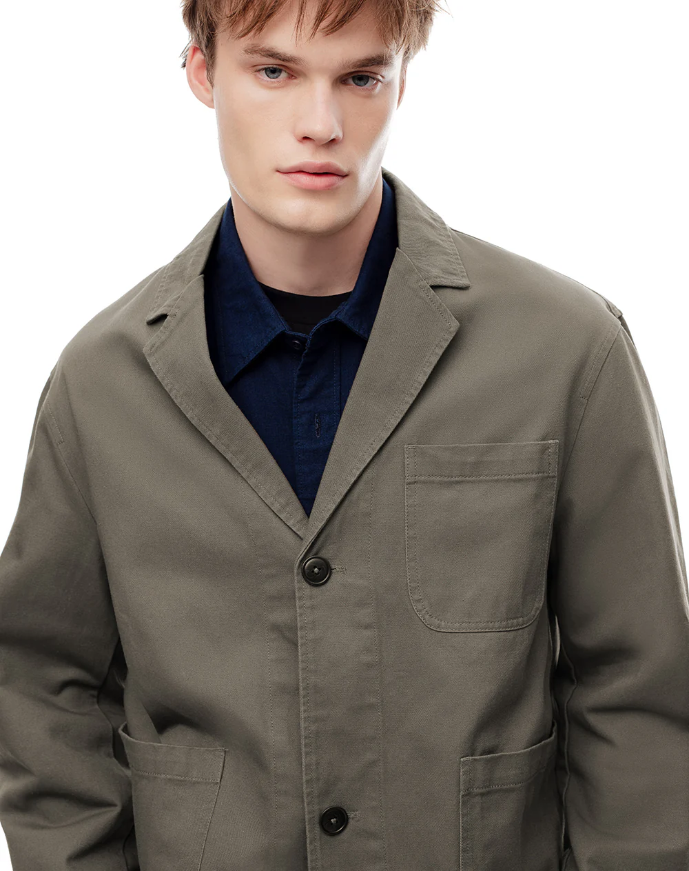 Blazer regular algodón verde hombre - Image 4