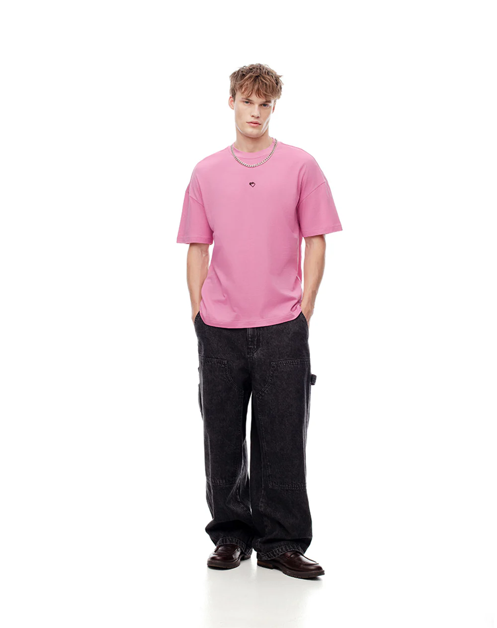 Camiseta regular algodón rosa estampada unisex - Image 3