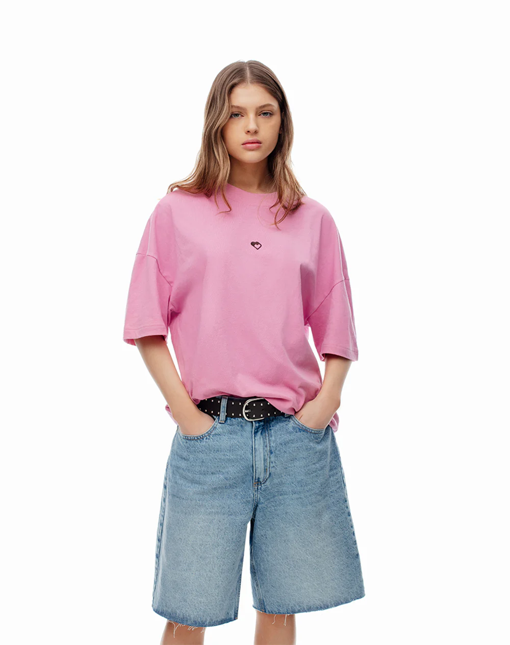 Camiseta regular algodón rosa estampada unisex - Image 8