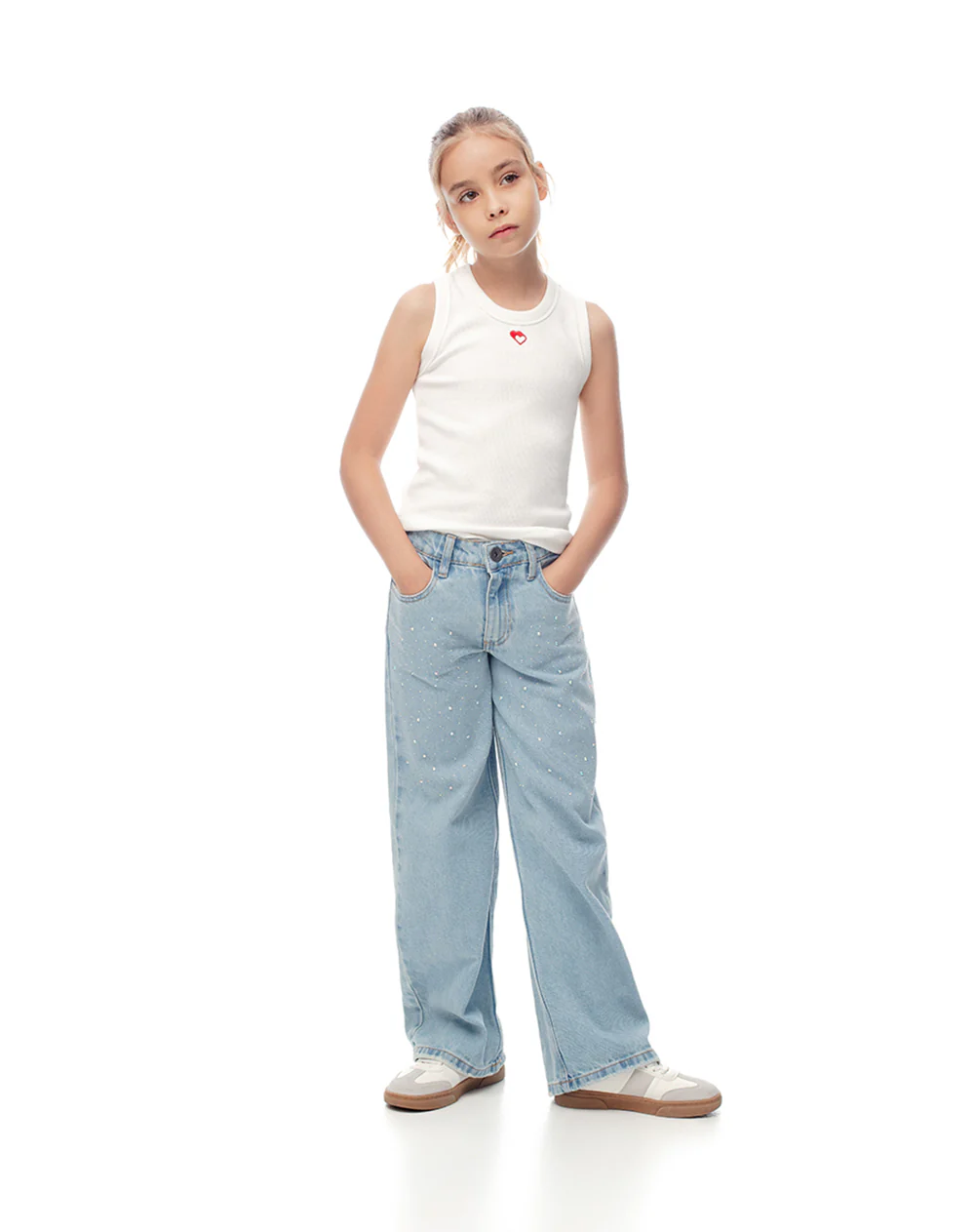 Camiseta esqueleto slim rib algodón vainilla niña - Image 4