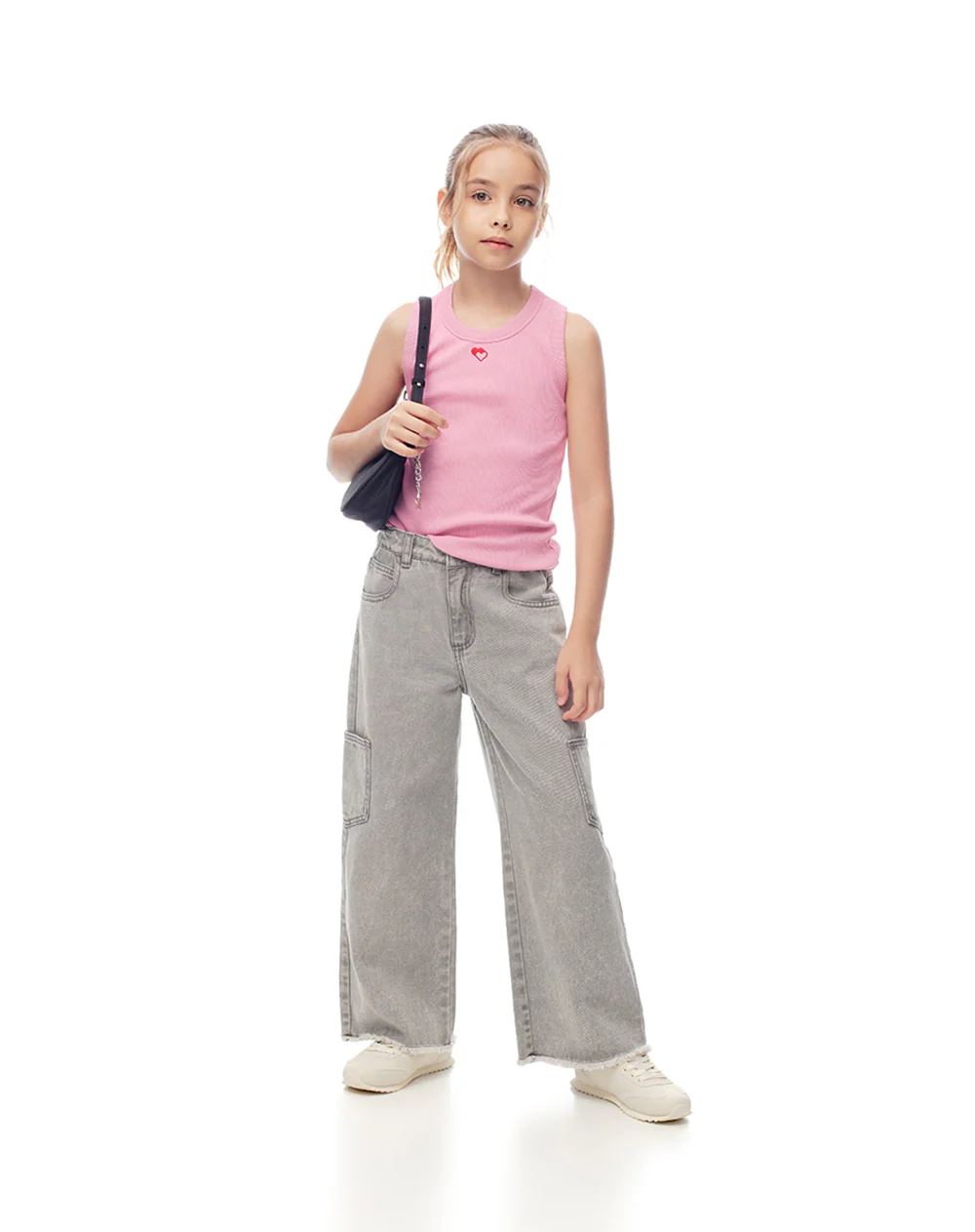 Camiseta esqueleto slim rib algodón rosa niña - Image 4