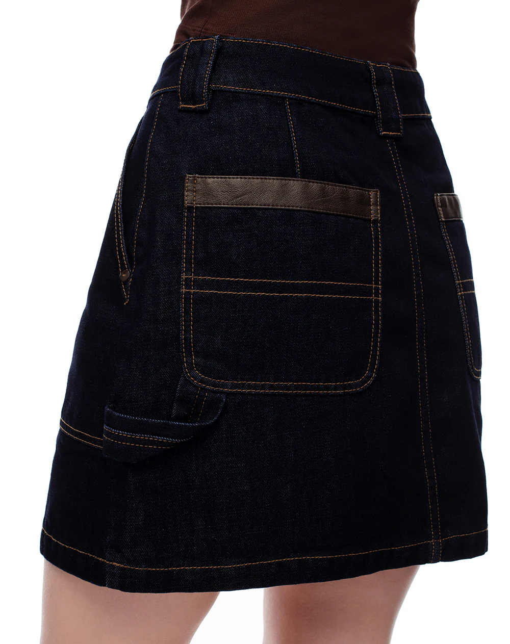 Falda denim tiro medio índigo oscuro mujer - Image 6