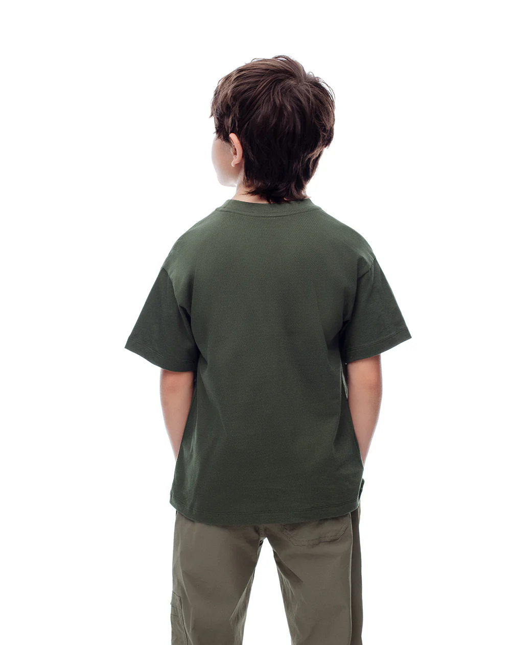 Camiseta manga corta regular algodón verde niño - Image 2