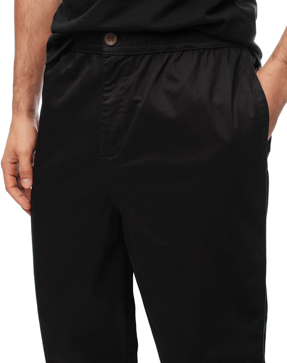Pantalón recto drill algodón negro hombre - Image 3