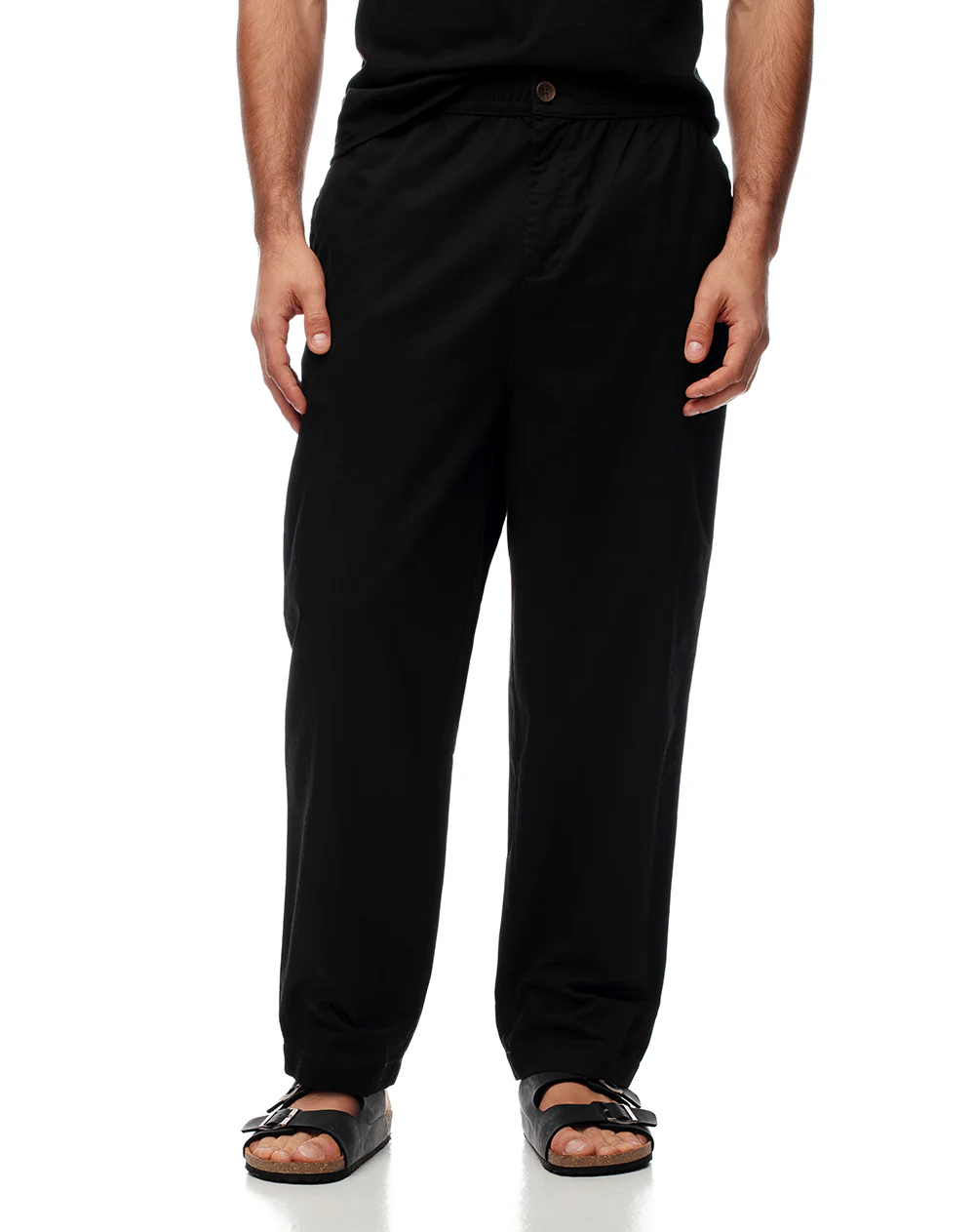 Pantalón recto drill algodón negro hombre - Image 4