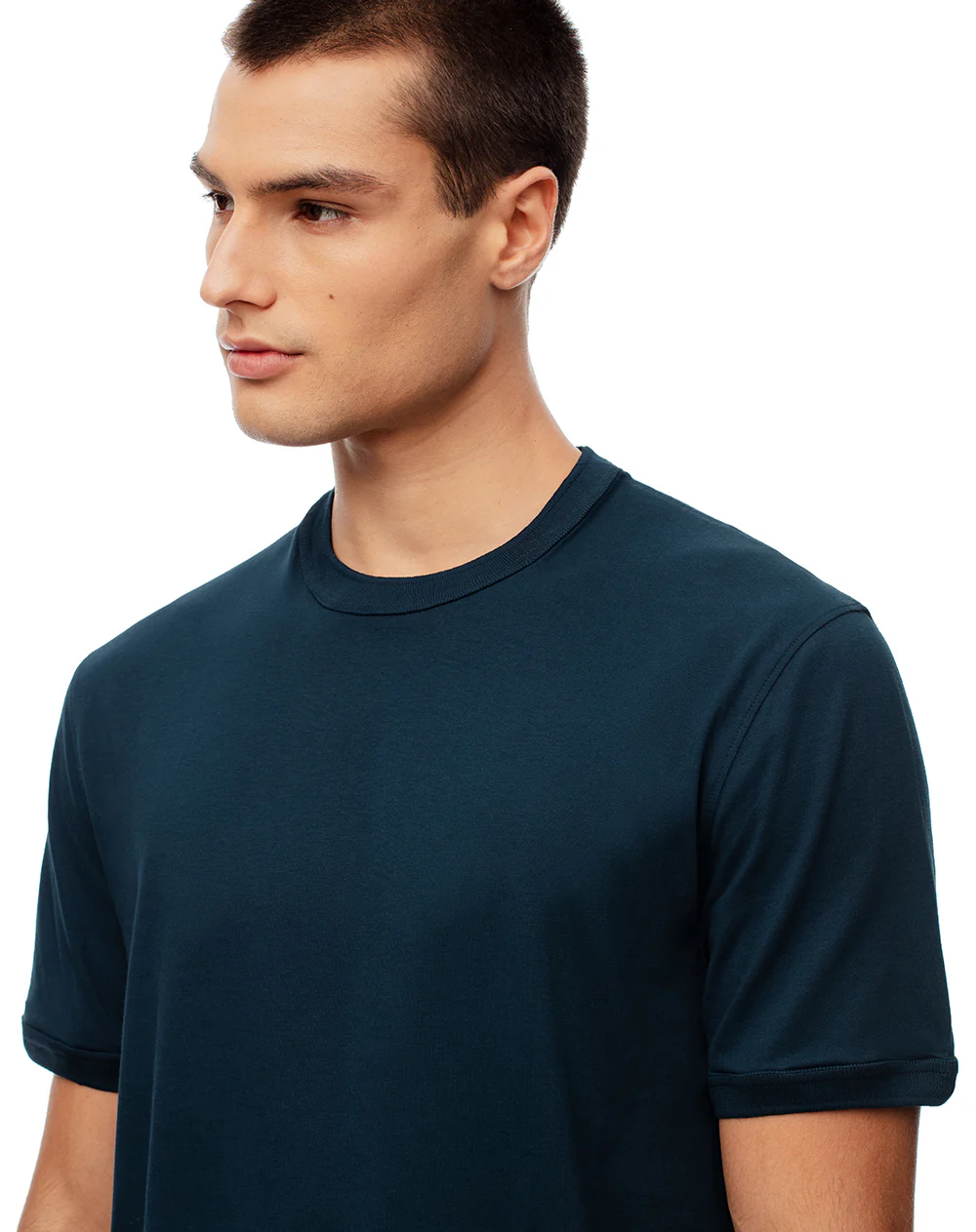 Camiseta regular algodón azul hombre - Image 3