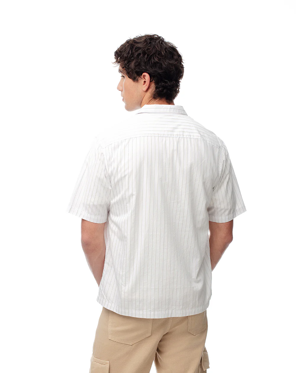 Camisa manga corta regular algodón rayas hombre - Image 2