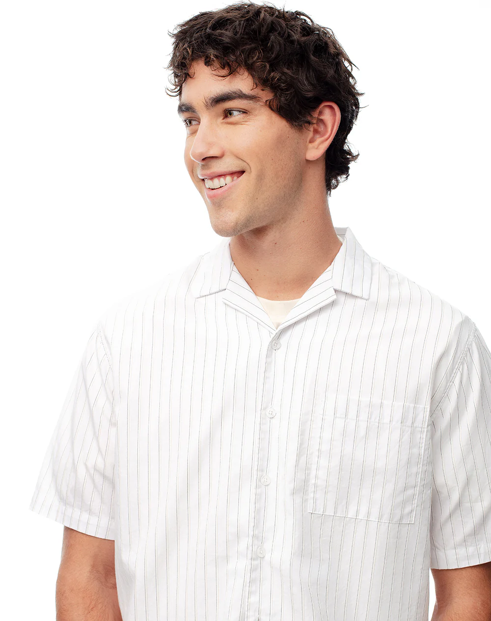Camisa manga corta regular algodón rayas hombre - Image 3