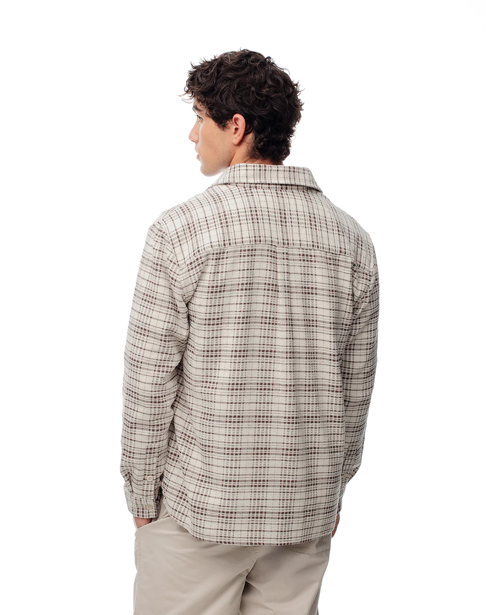 Camisa manga larga oversize cuadros hombre - Image 2