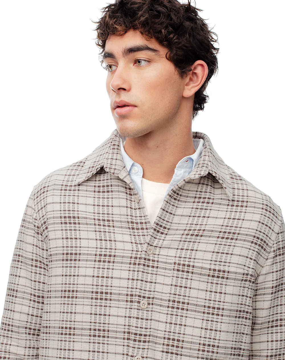 Camisa manga larga oversize cuadros hombre - Image 4