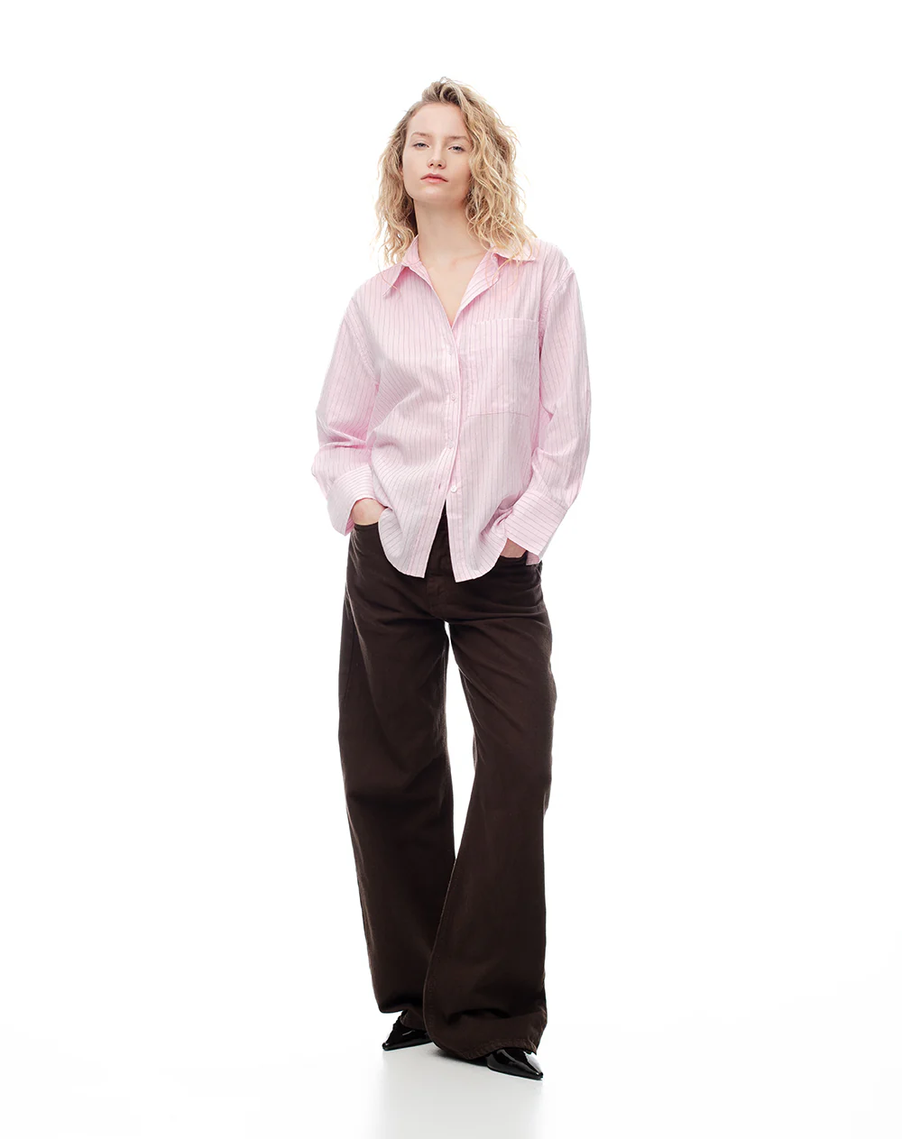 Camisa manga larga regular rayas mujer - Image 4