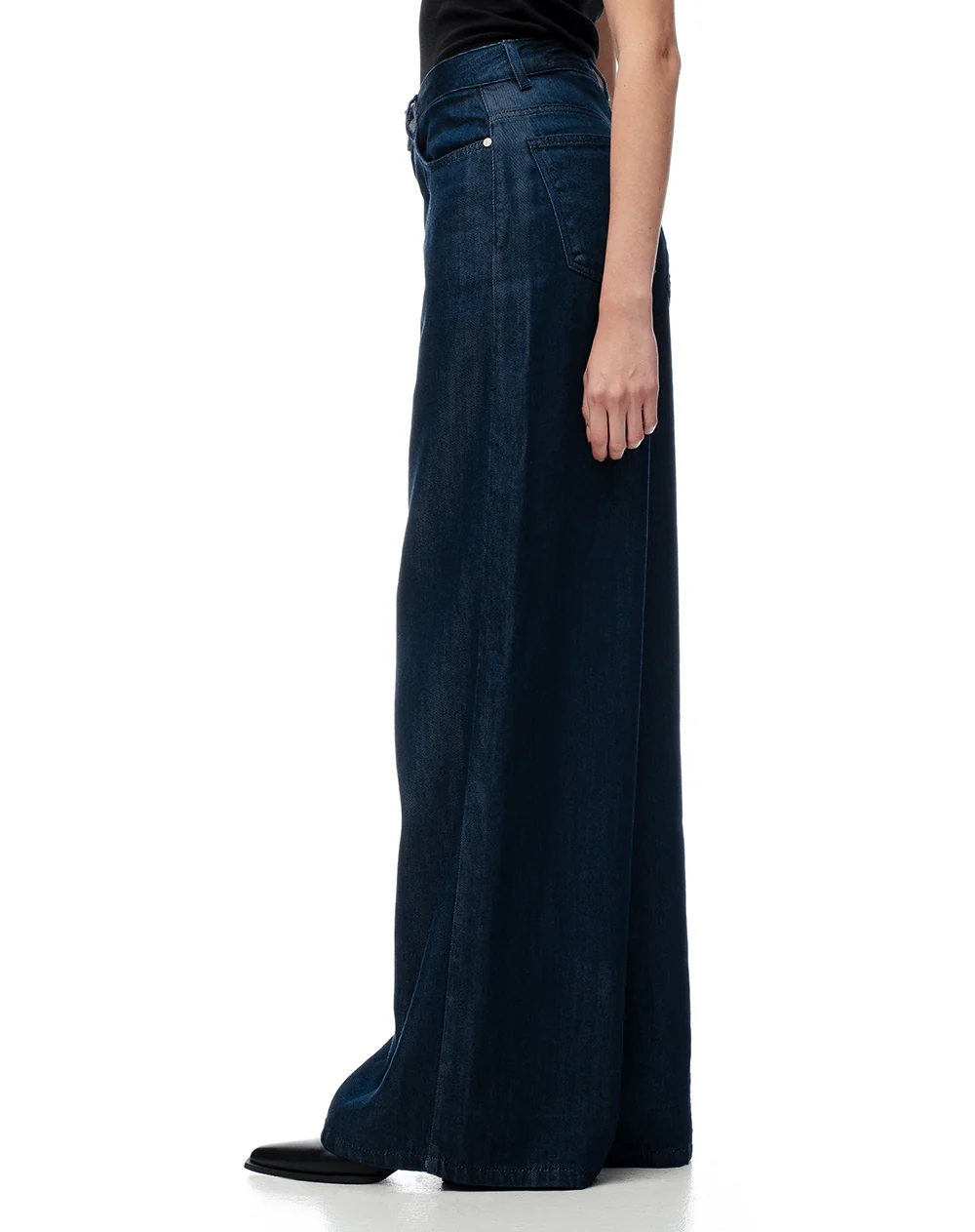 Jean wide leg tiro medio índigo oscuro mujer - Image 3