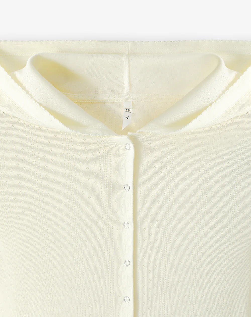 Cardigan fitted punto calado amarillo mujer - Image 6