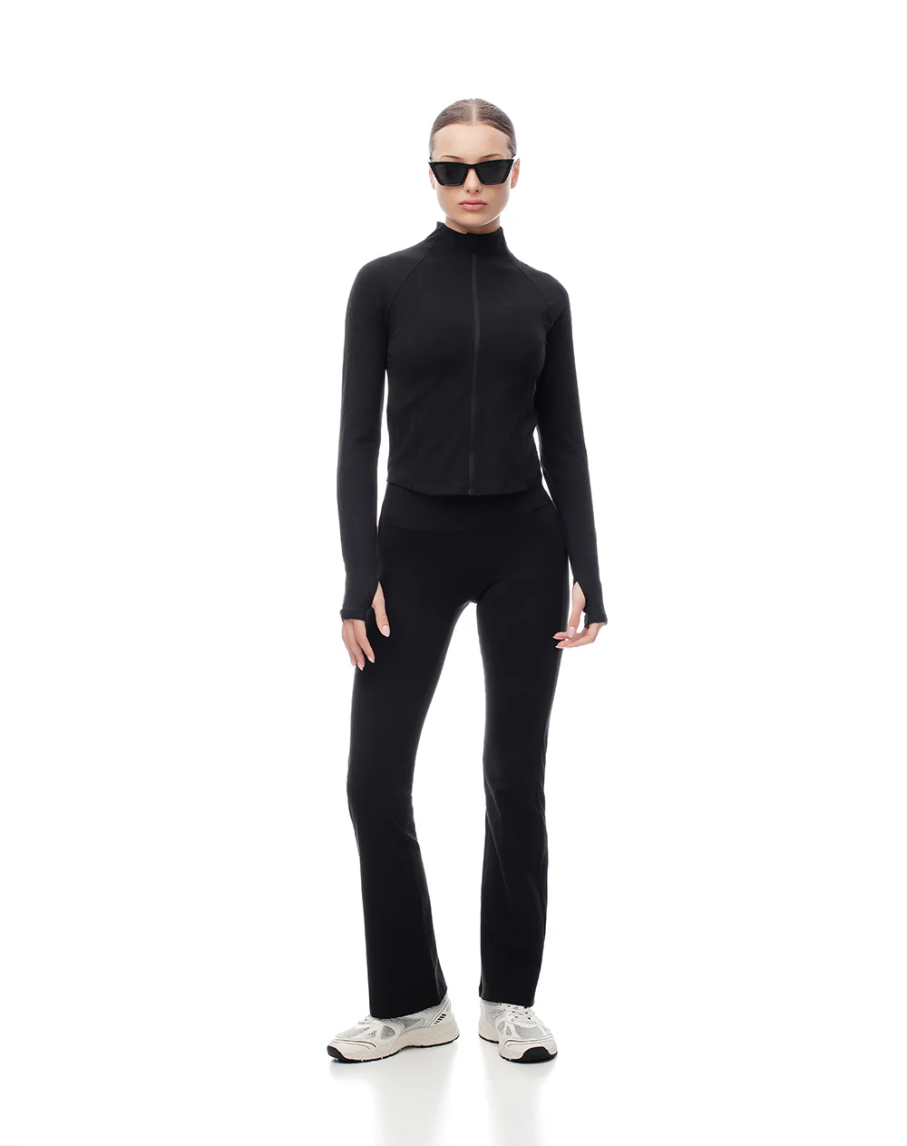 Chaqueta slim tejido de punto negra mujer - Image 4
