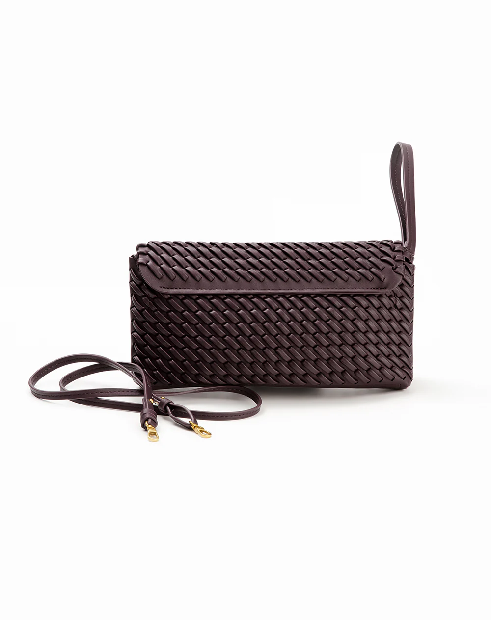 Bolso clutch trenzado café mujer - Image 5