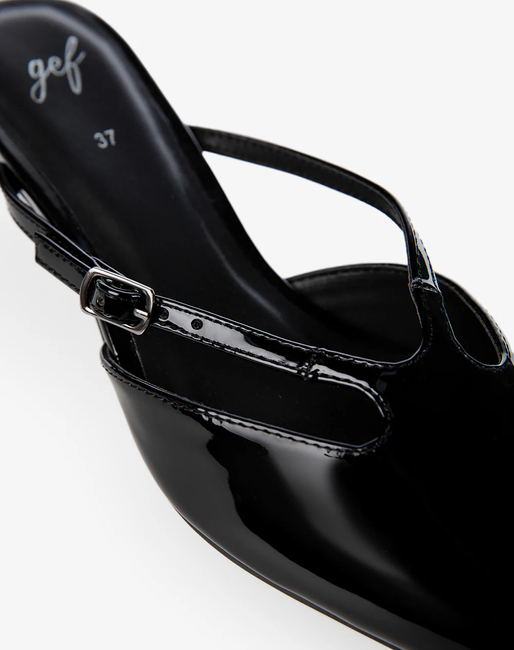 Zapatos tipo mule tacón bajo negros mujer - Image 4