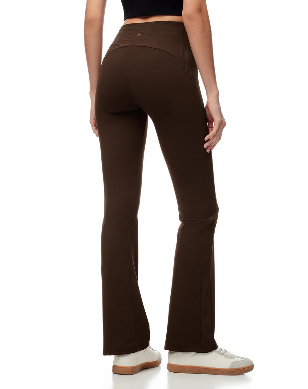 Pantalón deportivo flare secado rápido chocolate mujer - Image 2