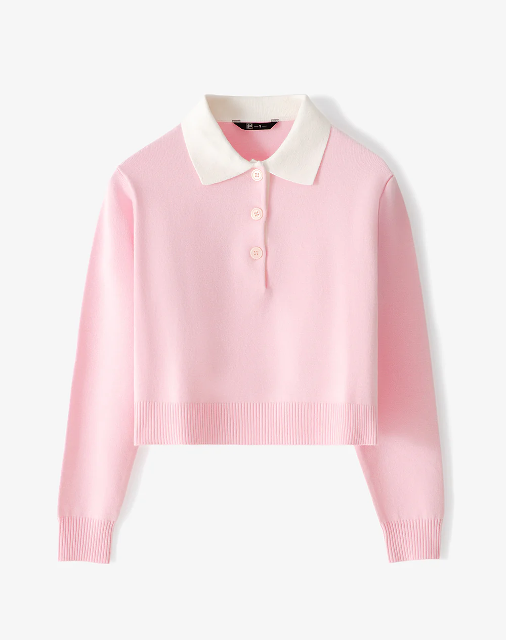 Buzo tipo polo regular tejido de punto rosa mujer - Image 5