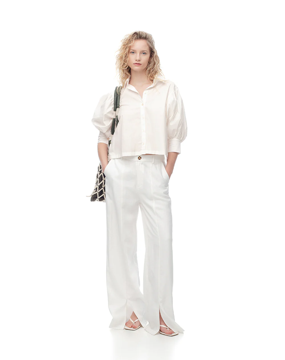 Camisa manga 3/4 oversize blanca mujer - Image 4