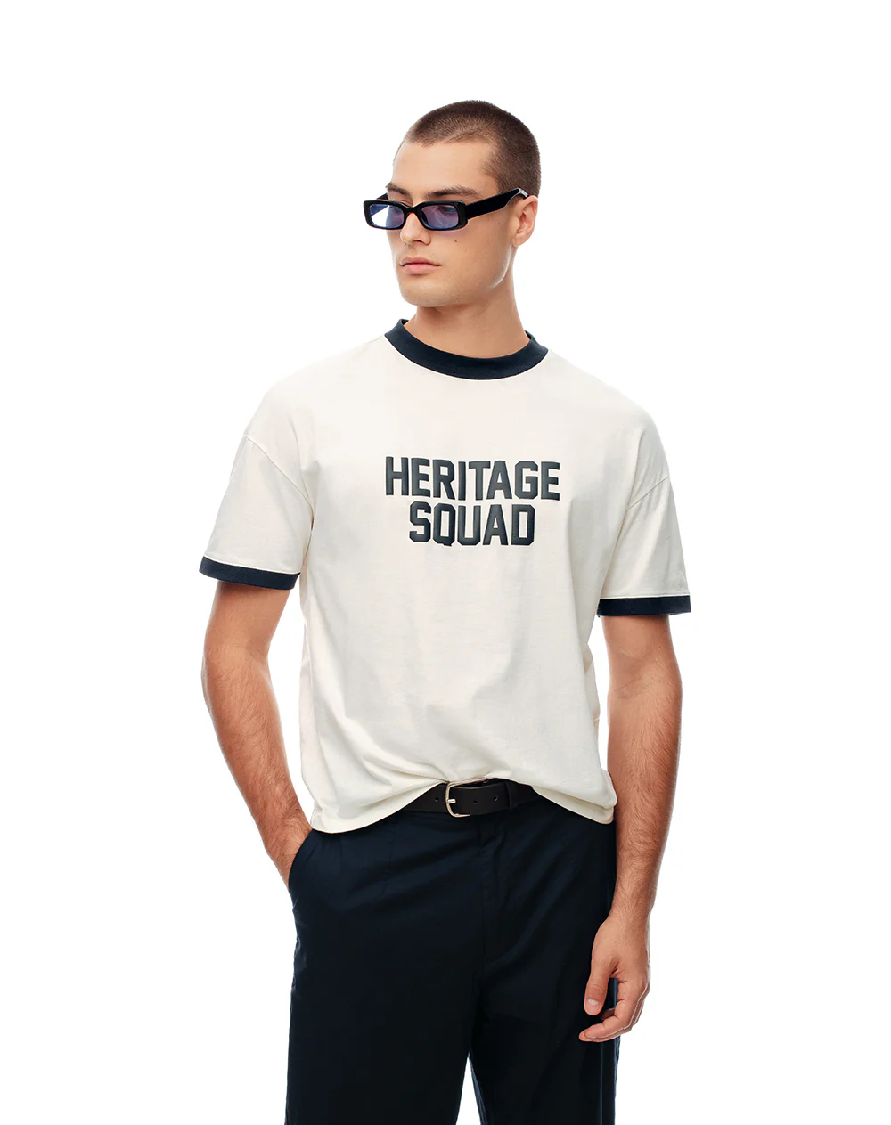 Camiseta regular algodón blanca hombre